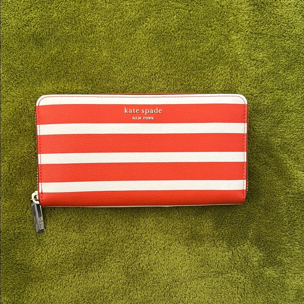 Kate Spade Orange and White Striped Wallet